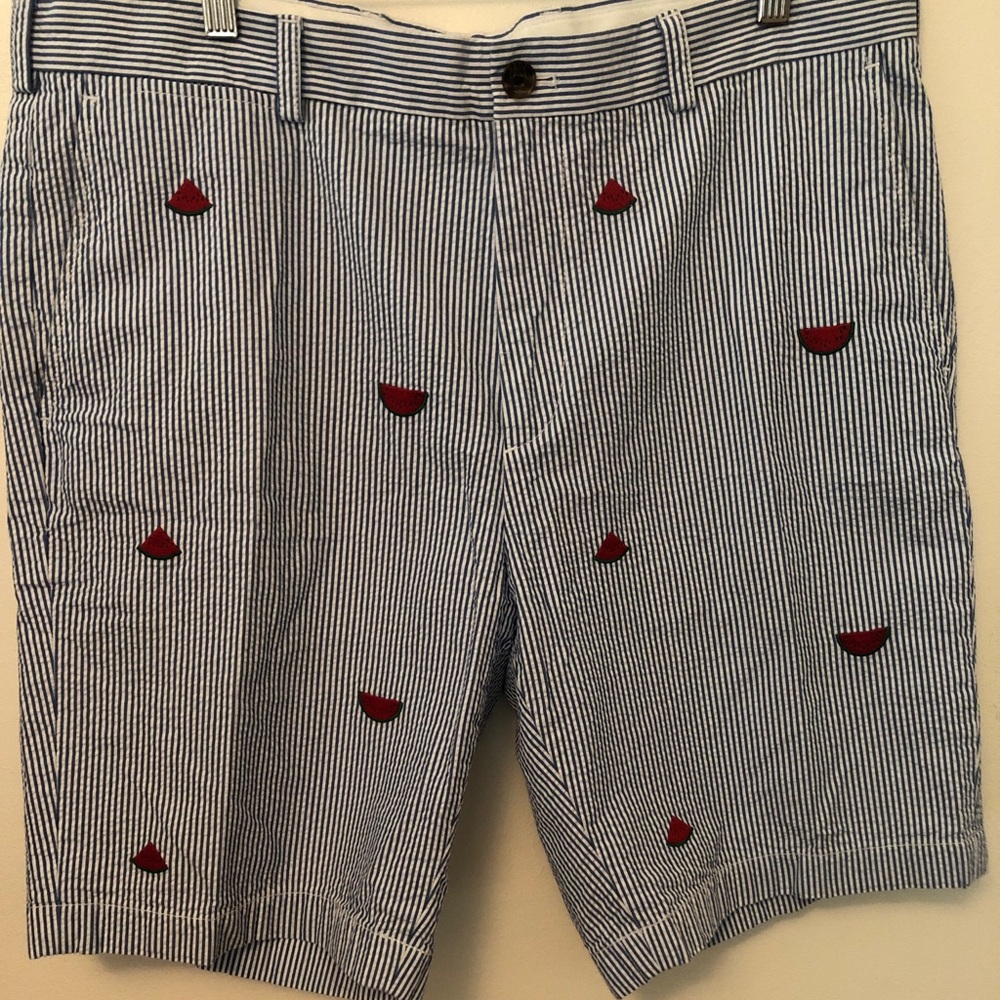 Brooks Brothers Blue and Red Flat Front Shorts